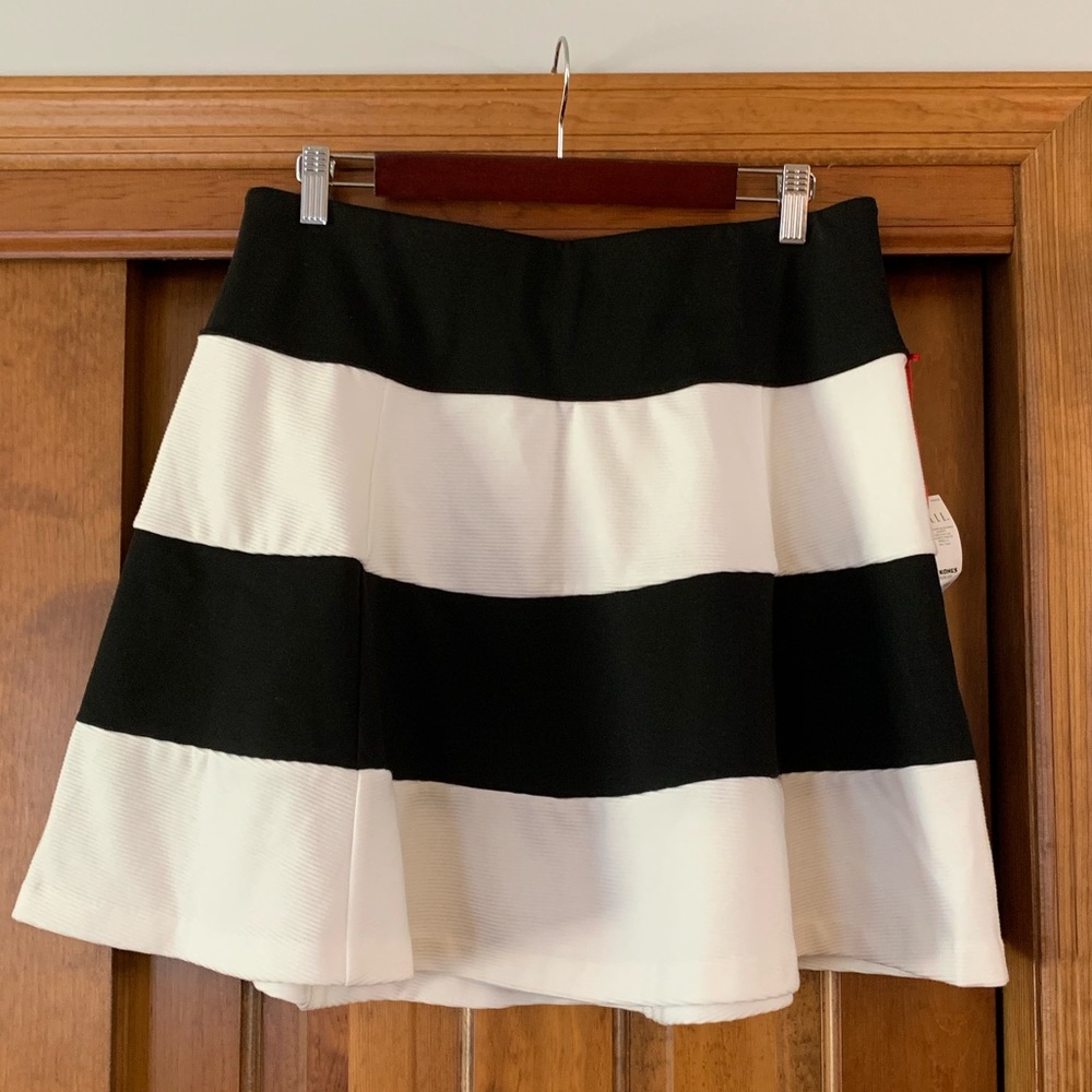 Black and white striped skirt